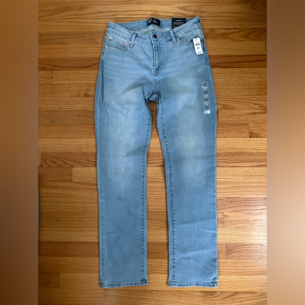 Gap Classic Straight Jeans Mid Rise with Stretch Size 10 Long